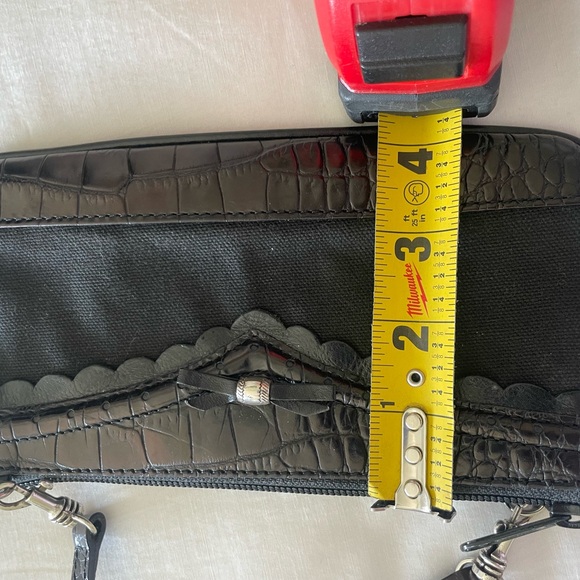 Black Moc Crocodile and Canvas - Small bag with removable strap. - Picture 6 of 9